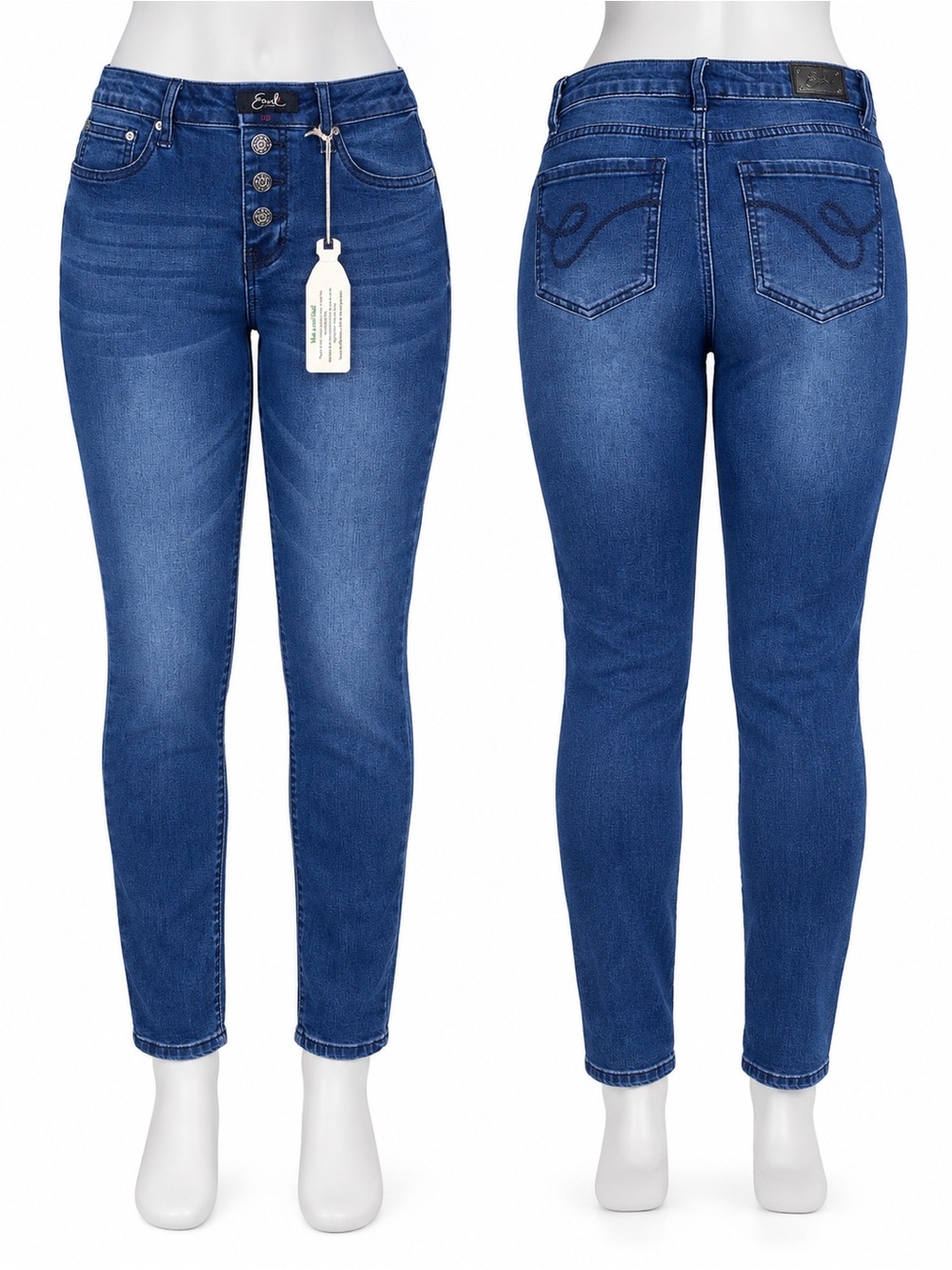 Earl Jeans Blue Skinny High-Rise Button-Fly Women’s Jeans